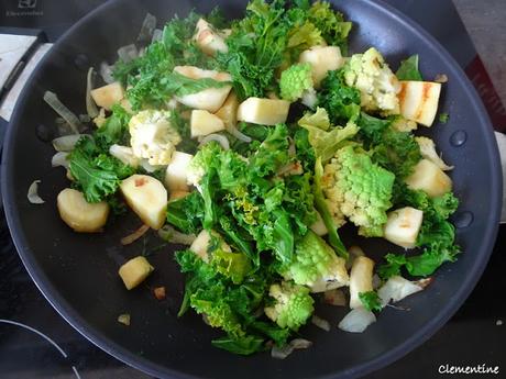 Crumble de légumes de saison au fromage