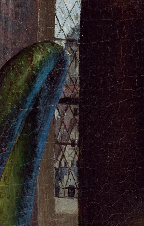 Van Eyck Annonciation 1434-36 NGA detail vitrail