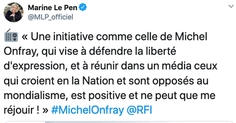 Le Rassemblement National remercie Michel Onfray