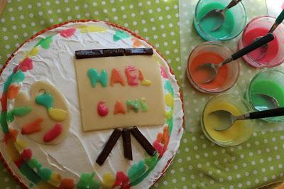 Gâteau d'anniversaire peinture