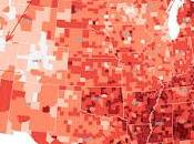 Carte risques d'hospitalisation Covid États-Unis