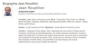 Nous apprenons le décès de Jean ROUDILLON le 12 Mai 2020