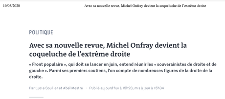Magique Onfray : la fachosphère l’adore… (#FrontPopulaire, vraiment ?) Magique Onfray : la fachosphère l’adore… (#FrontPopulaire, vraiment ?)