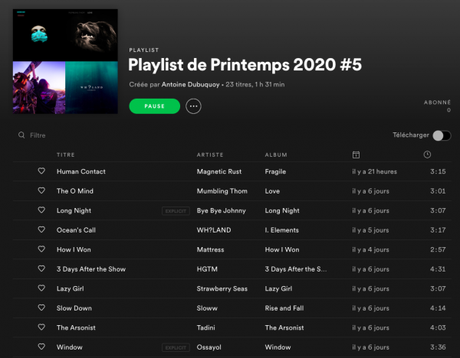 Playlist de Printemps #5 Playlist de Printemps #5