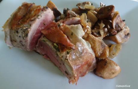 Filetto de maiale allo speck e funghi - Filet mignon au jambon fumé et champignons