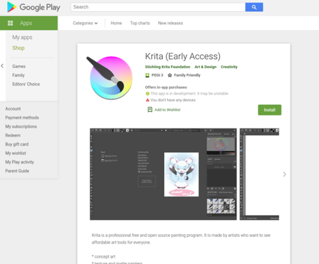 Krita est disponible sur Chrome OS et Android