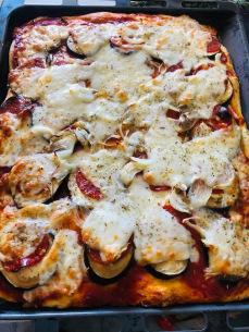 Journal de bord du dé-confinement #75 & 76 – Pizza au chorizo et à l’aubergine