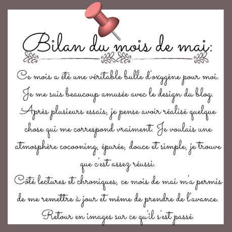 Que s'est-il passé sur le blog?... Mois de mai 2020