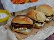 Burger manouri grillé champignons Portobello