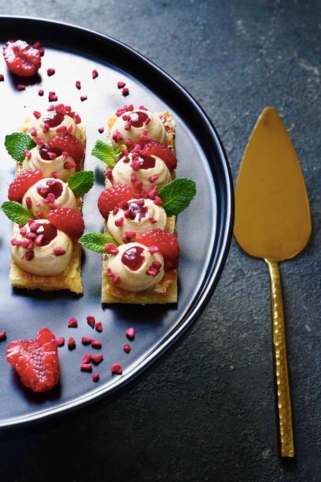 pâte feuilletée , praliné , recette St Valentin , dessert de fêtes 