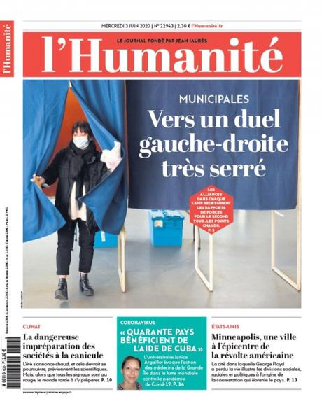 03/06/2020 – UNE et ÉDITO de L’HUMANITÉ et LA MARSEILLAISE…(Cliquer pour voir la suite)