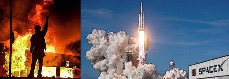 Deux faces des États-Unis : George Floyd et SpaceX