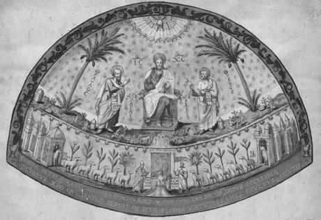 Mosaique du vieux saint Pierre de Rome dessin de Grimani