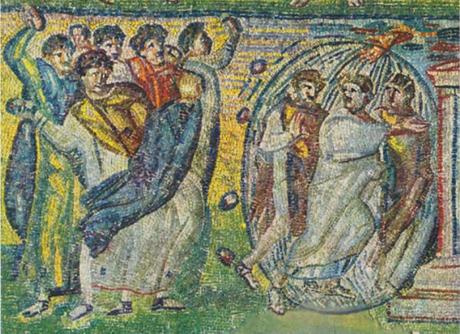 Moise et ses campagnons echappant a la lapidation Ste Marie Majeure 432-440