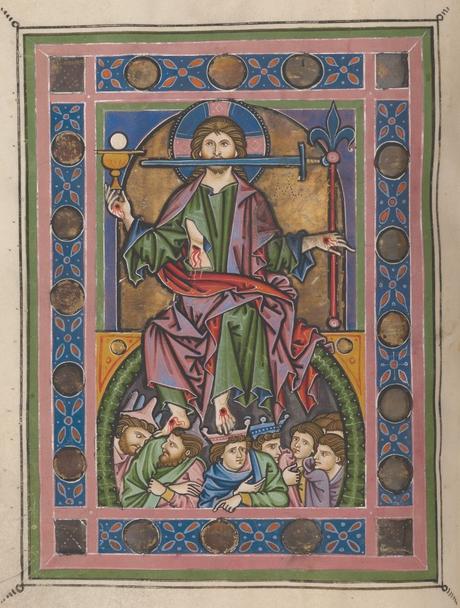 Christ du Jugement Psautier de Rheinau, vers 1260, Ms. Rh. 167, f. 145v Zentralbibliothek Zurich