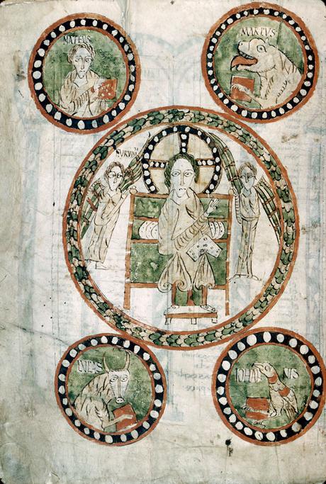 3 Dieu sur le Globe : haut moyen âge Evangeliaire de Gundohinus 754-55 Autun ms3 fol12v