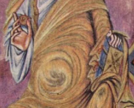 Christ en majeste 844-851 Premiere Bible de Charles le Chauve, BNF fol 329v detail