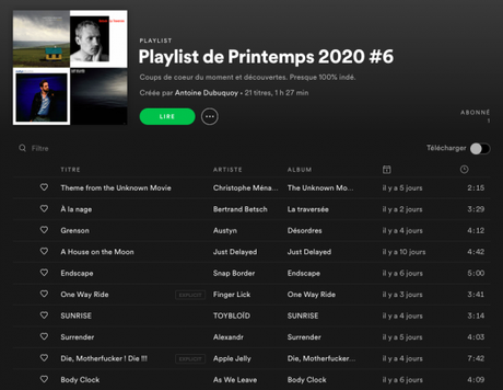 Playlist de Printemps #6 Playlist de Printemps #6