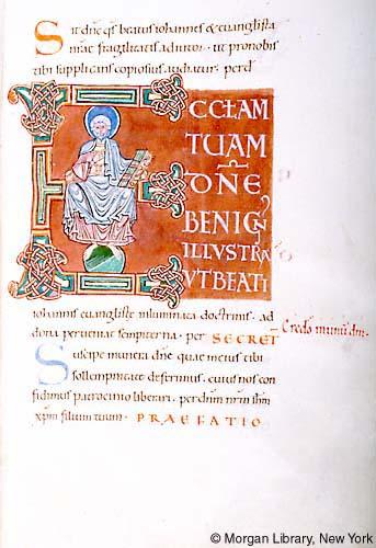 Jean l'Evangeliste Sacramentary France, Mont-Saint-Michel, ca. 1060 MS M.641 fol. 5r Morgan Library