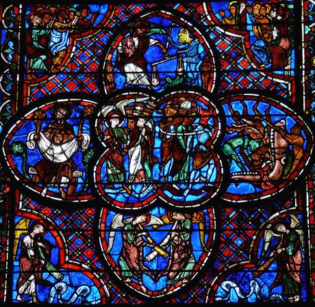 Bourges_-_Cathedrale_Verriere du Jugement dernier 1200-1215 bas
