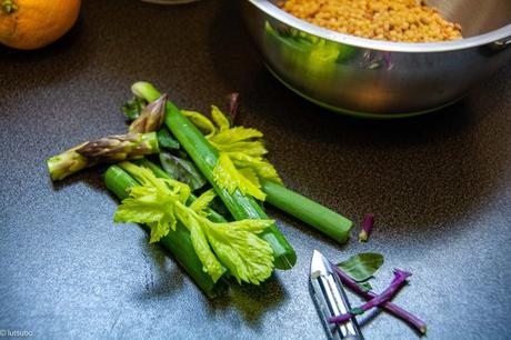Les pâtes du weekend – Fregola aux asperges vertes et aux courgettes