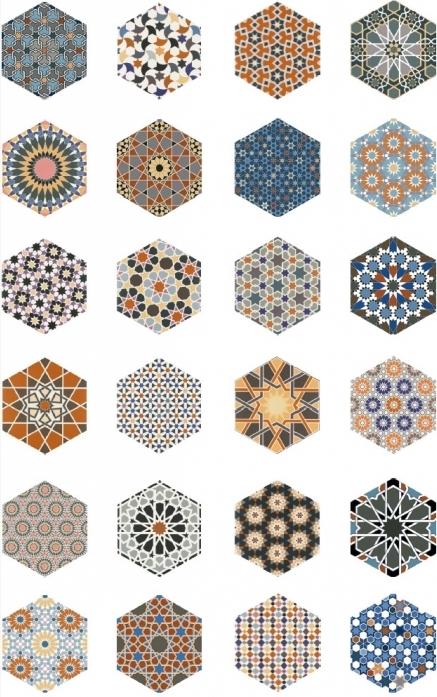 carrelage tomette décorée style ciment hexagone pas cher motif marocain