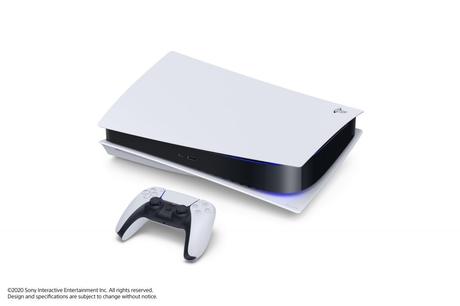 La console PlayStation 5 couchée avec son pad