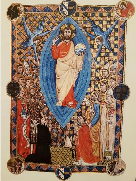 Ascension Pontifical de Pierre de la Jugie 1350 ca fol 12v Bibliotheque Chapitre de Narbonne