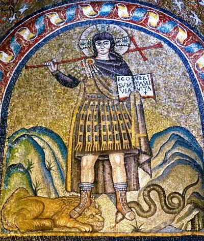 Christ_as_a_warrior_6th_century Battistero Neoniano Ravenne