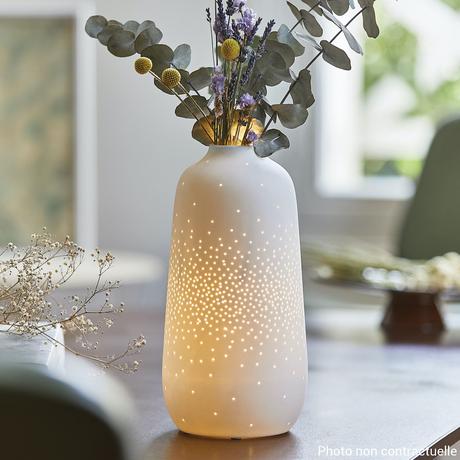 vase en céramique blanc lumineux bouquet de fleurs