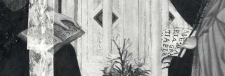 1346 Andrea_di_Cione_Orcagna,_Annonciation con donatore Bellozzo di Bartolo(,_Collection_Conte_Gerli,_Milan_detail
