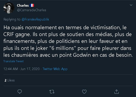 le gourou des Charles n’aime pas les juifs… et le fait savoir publiquement #antisémitisme le gourou des Charles n’aime pas les juifs… et le fait savoir publiquement #antisémitisme