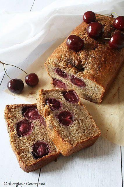 Cake aux cerises { sans gluten, sans lait, sans œufs }