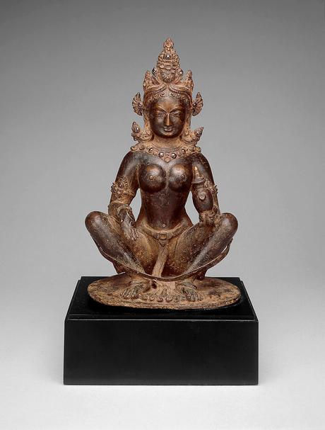Mother-Goddess Brahmani Seated in Yogic Posture Holding Water Pot ...