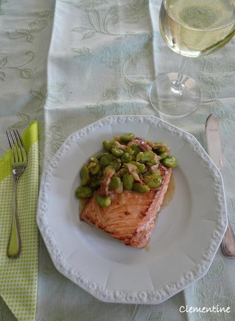 Saumon aux fèves