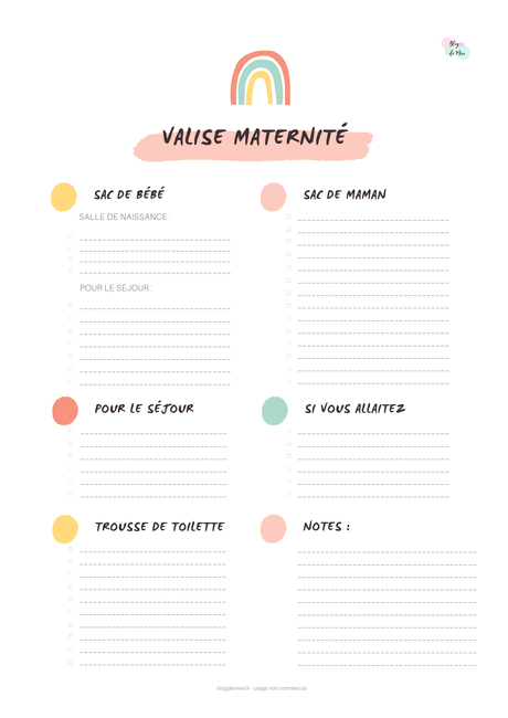 Valise de maternité : ma liste à télécharger ! Valise de maternité : ma liste à télécharger !