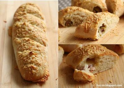 Pains ficelle aux olives et aux lardons comté