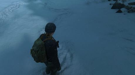 Trace de pas de Ellie dans la neige