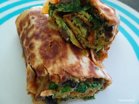 Rouleaux croustillants d'omelette et champignons de Nadiya Hussain