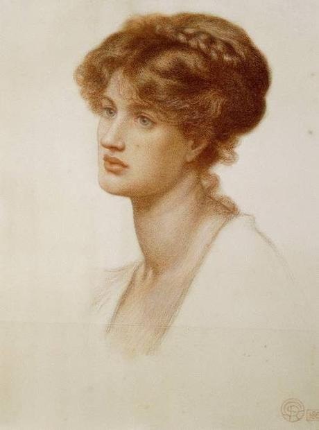 Dante Gabriel Rossetti, Marie Spartali Stillman, 1869, sanguine sur papier verdâtre, 62 × 47 cm