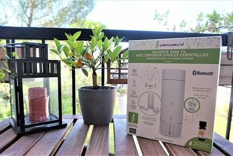 Aromasound, créateur d'ambiance plurisensorielle Aromasound Lantao diffuseur enceinte nomade emballage