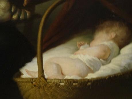 Huge 19th Century Italian School Mother & Sleeping Baby Antique ...