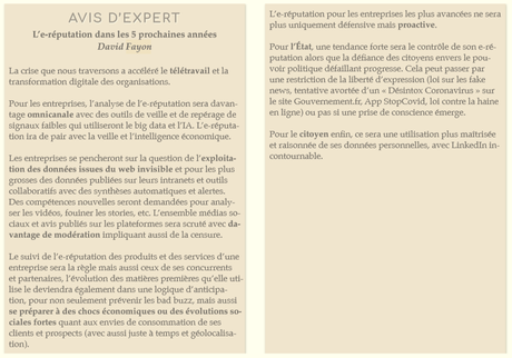 Etude : la e-réputation des entreprises en 2020 Etude : la e-réputation des entreprises en 2020