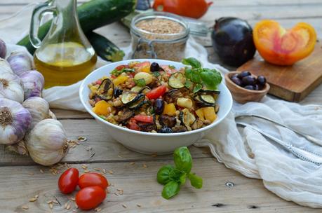 Salade de petit épeautre aux légumes confits