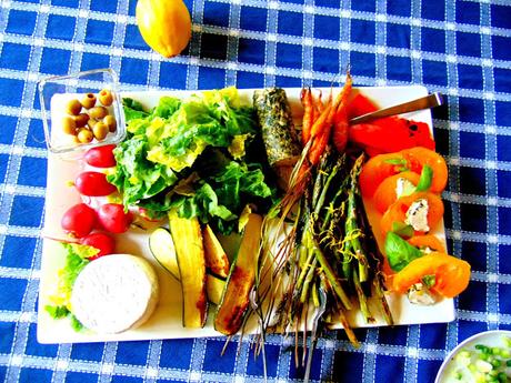 Légumes grillés et fomages végétaux