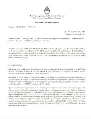 Interdictions des réunions privées dans toute l’Argentine - Article n° 6300 [Actu]