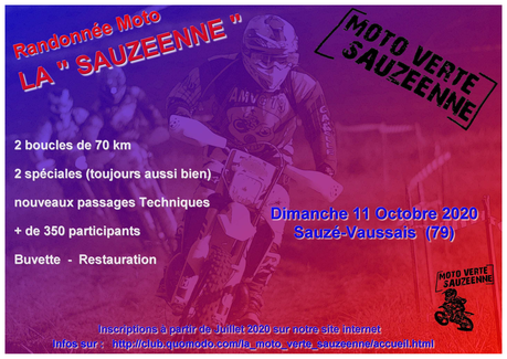 Rando moto  La Sauzéenne le dimanche 11 octobre 2020 à Sauzé-Vaussais (79)