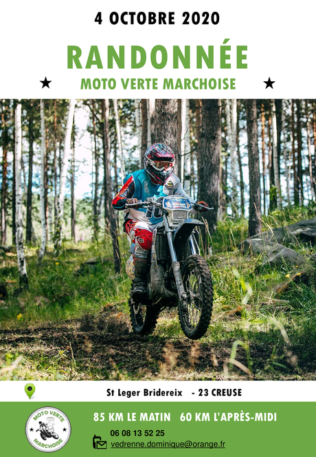 Rando Moto Verte Marchoise le 4 octobre 2020 à St Léger Bridereix (23)