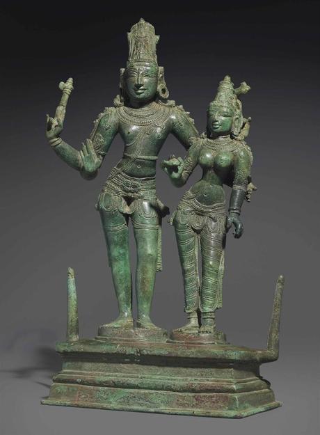 A bronze figure of Shiva and Parvati, Northeast India, Chola ...