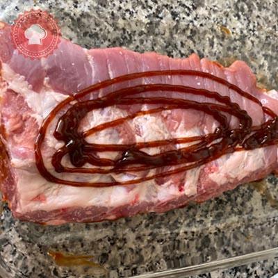 Travers de porc (ribs) sauce barbecue